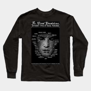 Face Piercing Chart Long Sleeve T-Shirt